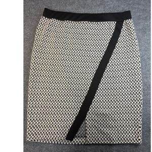 Black & White geometric pattern front elastic waist skirt Sz 18 Indigo Poppy